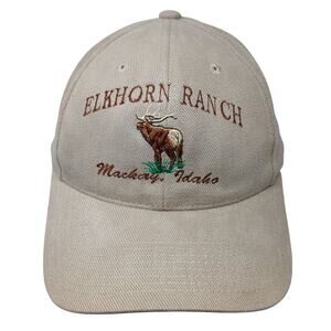 Elkhorn Ranch Mackay, Idaho Slideback Baseball Cap Beige One Size Luna Pier